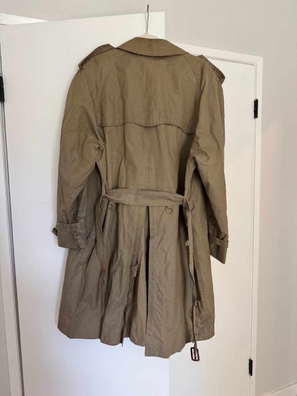 Vintage Burberrys of London Men's Trench Coat Made in England Nova Check Khaki - Picture 3 of 7